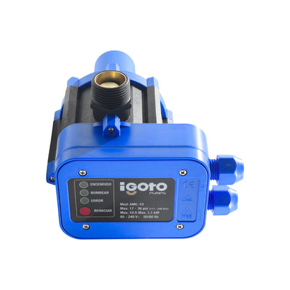 Presurizador automático bomba de agua Igoto AMC-10 azul, control de presión 1.1kW IP65