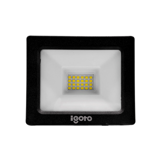 Reflector LED Igoto 20W negro para exteriores, luz potente