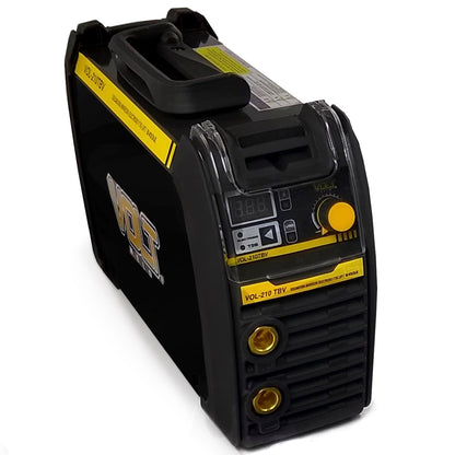 Soldadora inversora VOLT VOL-210TBV negra y amarilla, para electrodo y TIG Lift, con display digital y conectores
