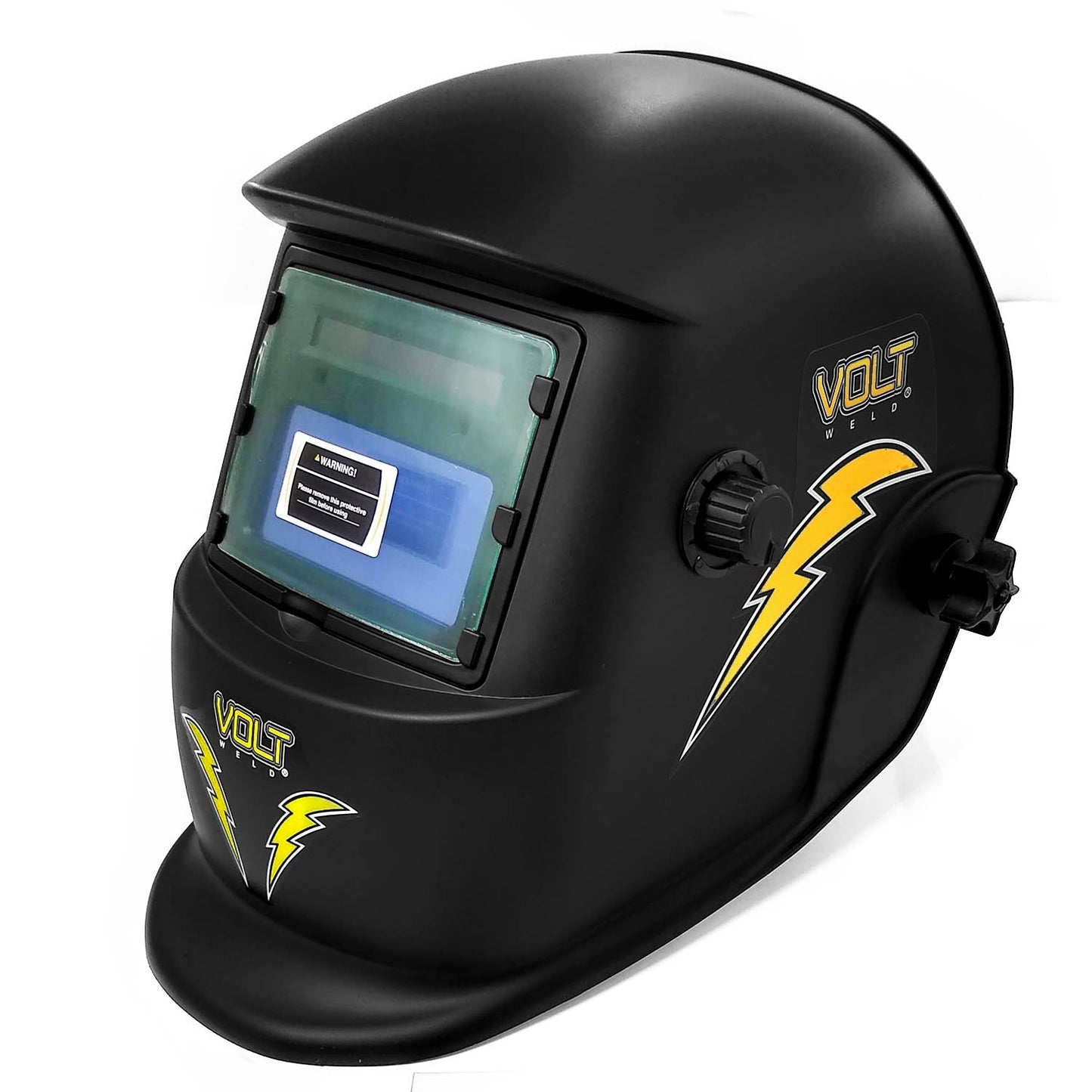 Máscara de soldar automática Volt Weld negra, pantalla fotosensible, protección UV/IR profesional.