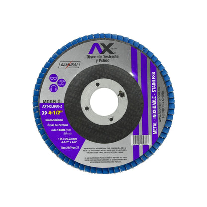 Disco 4 1/2" laminado grano 60 Ax Tech AXT-DLG60