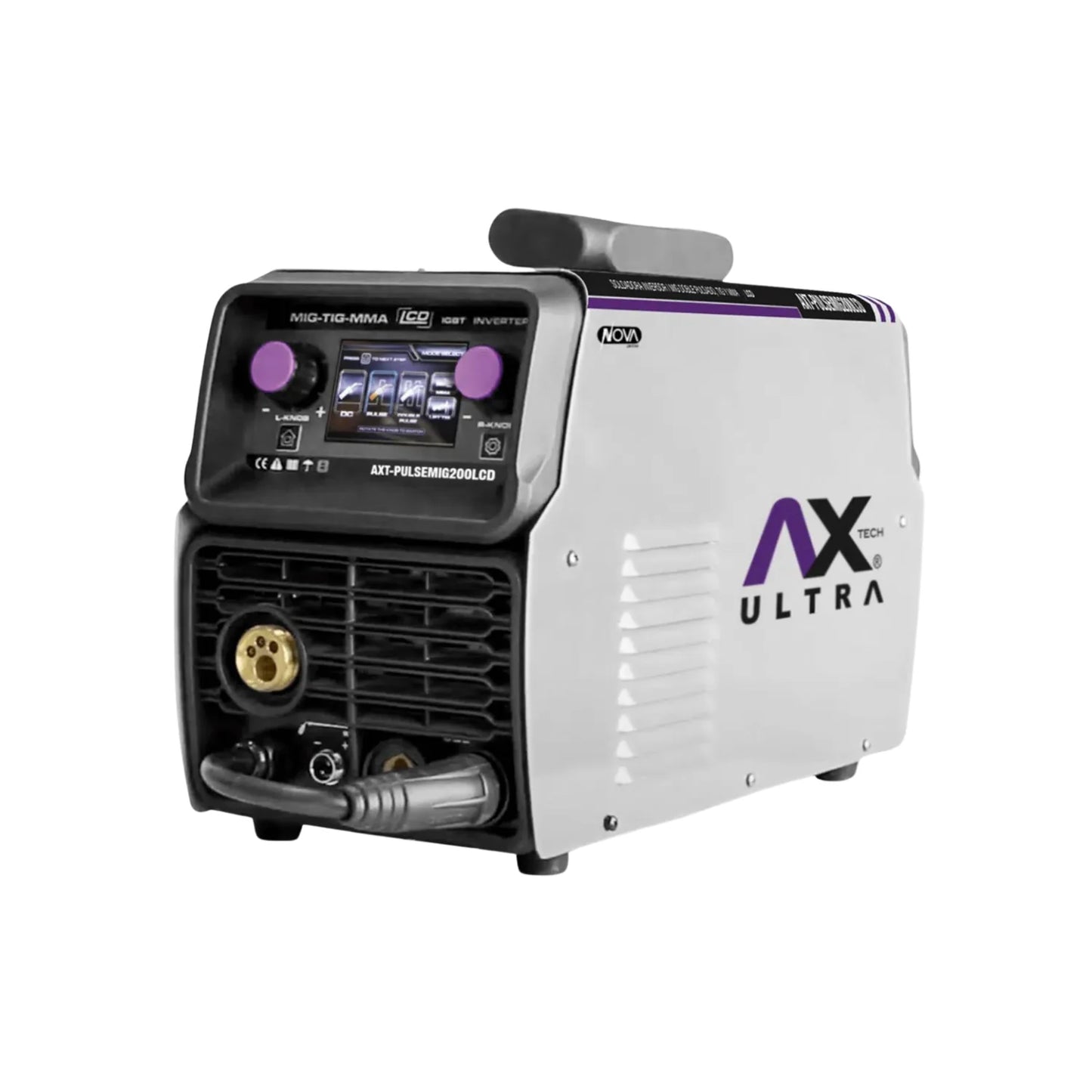 Soldadora/inversora 200 A MIG/TIG/electrodo Axt Tech AXT-PULSEMIG200LCD