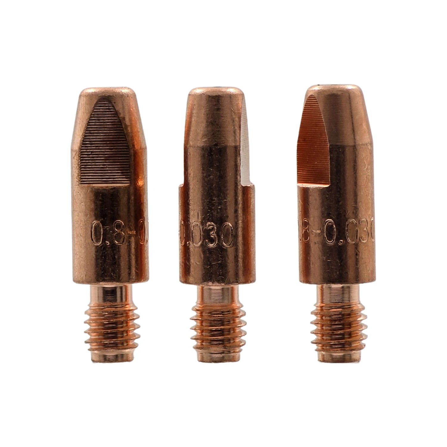 Juego de 3 puntas de contacto de cobre 0.8mm (0.030) para antorcha de soldadura, rosca estándar