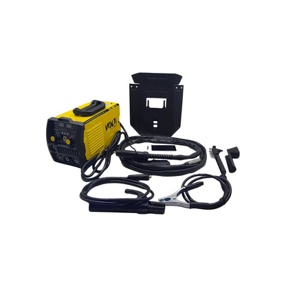 Soldadora inversora Volt MGI114 amarilla MIG/MMA/TIG con máscara y accesorios completos