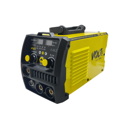 Soldadora inversora multiproceso VOLT PRO amarilla y negra, MIG, MMA, TIG Lift 120A para soldadura profesional