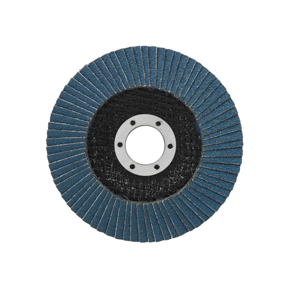 Disco de láminas de circonio azul para amoladora angular ideal para desbaste y lijado de metales.