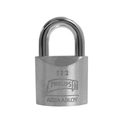Candado de seguridad Phillips 112 38mm con gancho corto metálico, ideal para puertas y rejas, Assa Abloy