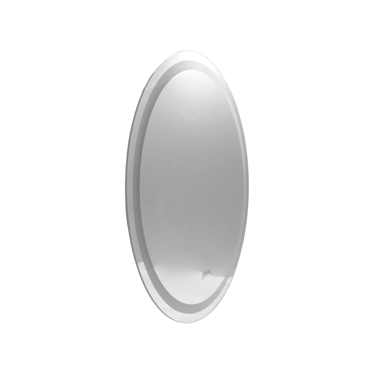 Espejo circular de pared con borde biselado transparente de 60 cm para baño o decoración