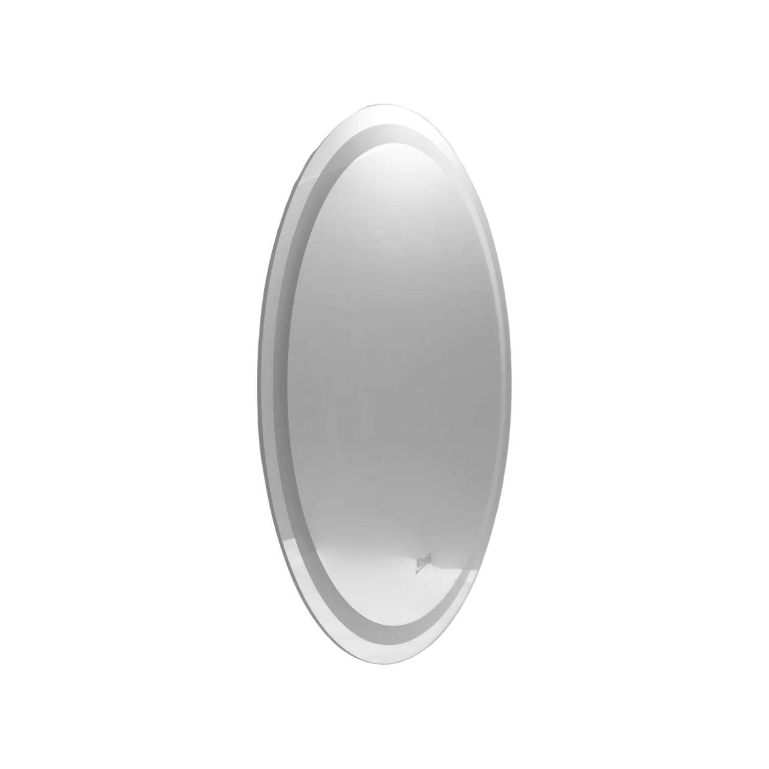 Espejo circular de pared con borde biselado transparente de 60 cm para baño o decoración