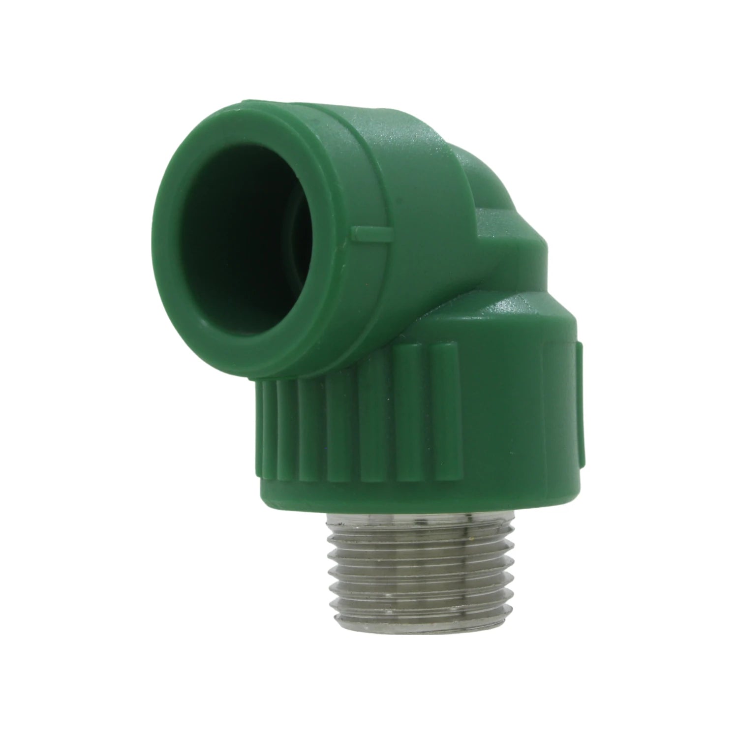Codo PPR verde 20mm (1/2") 90 grados rosca exterior macho para fontanería