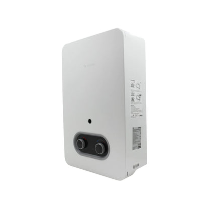 Boiler instantáneo Bosch 7 litros blanco con controles de temperatura, ideal para agua caliente eficiente