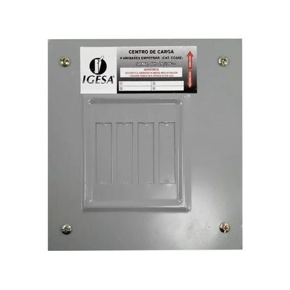 Centro de carga eléctrico IGESA gris, 4 pastillas para empotrar, panel 50A 240V.