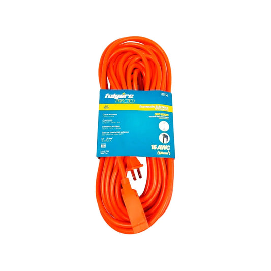 Extensión uso rudo 20 metros naranja Fulgore práctico FP0156