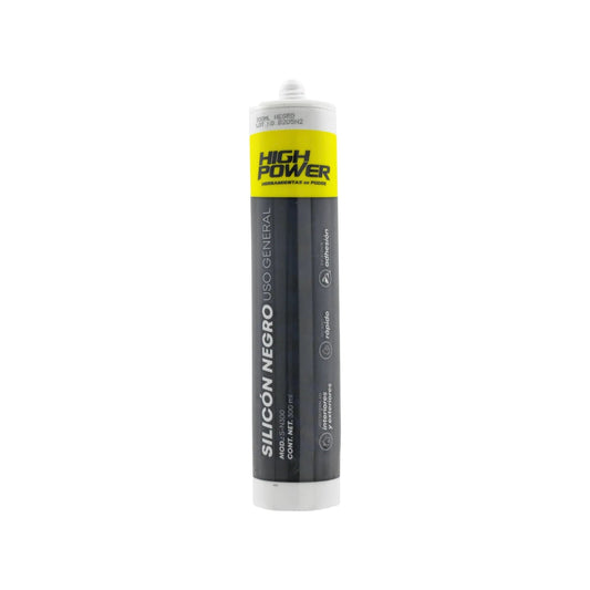 Silicón negro High Power 300ml uso general, secado rápido, excelente adhesión para interiores y exteriores