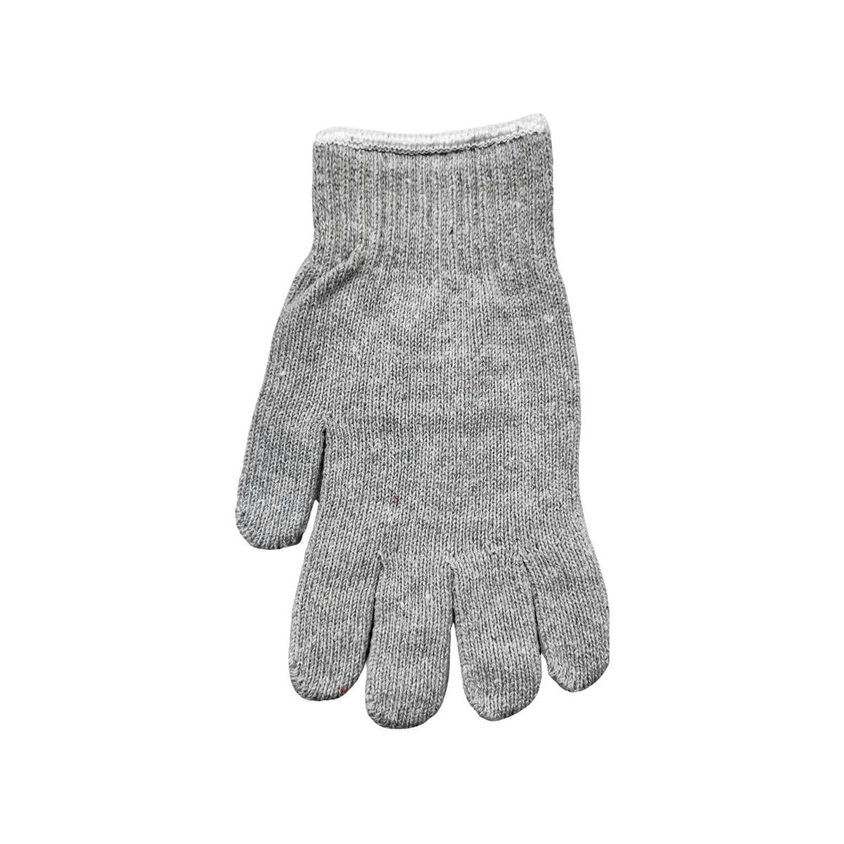 Guante de trabajo tejido gris de algodón para protección manual en tareas de ferretería y uso general