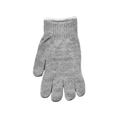 Guante de trabajo tejido gris de algodón para protección manual en tareas de ferretería y uso general