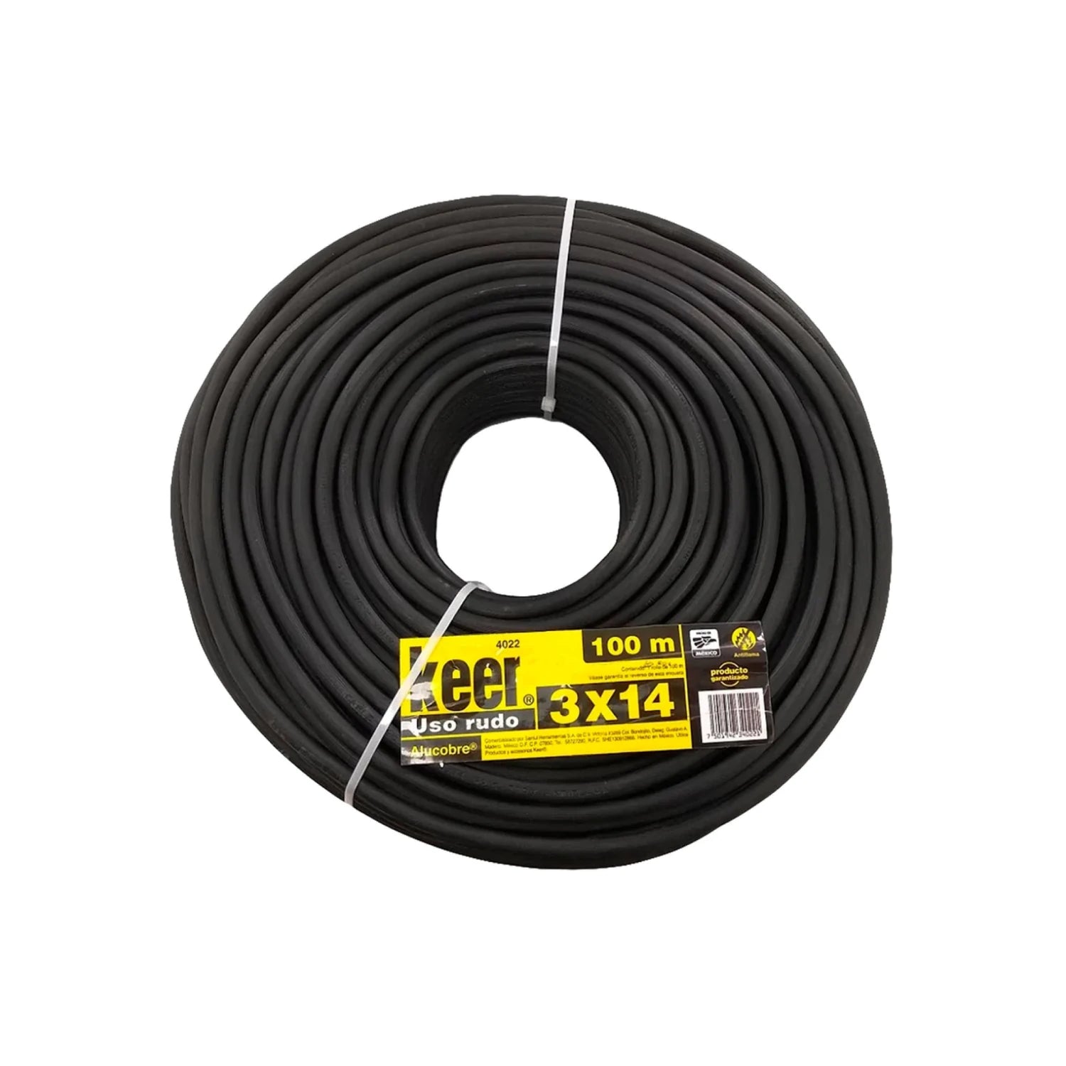 Cable uso rudo 3x14 negro 100 m Keer 4022 - DER TOOLS