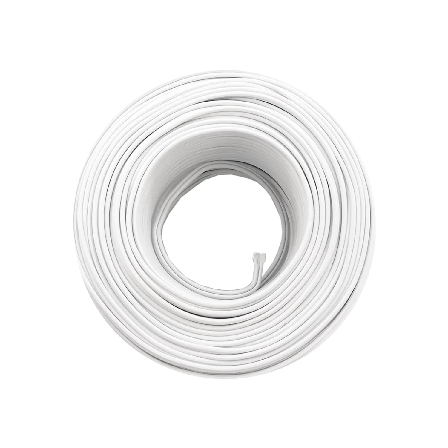 Rollo de cable eléctrico blanco calibre 18 AWG de 100 metros para instalaciones domésticas o proyectos.