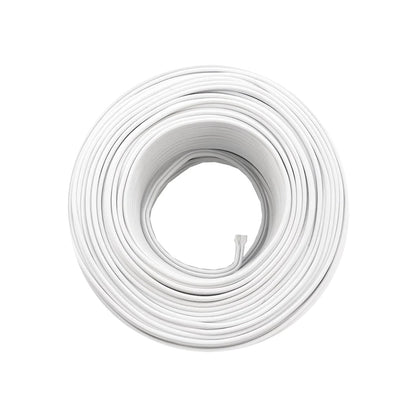 Rollo de cable eléctrico blanco calibre 18 AWG de 100 metros para instalaciones domésticas o proyectos.