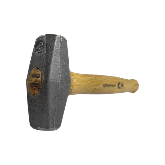 Marro tipo nevada CH de 2 libras con cabeza de acero forjado gris y mango de madera