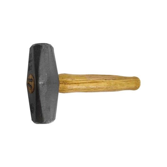 Marro de 3 libras con cabeza de acero forjado gris y mango de madera, herramienta robusta para golpes pesados