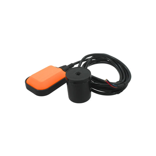 Flotador eléctrico para control de nivel de agua, interruptor de bomba sumergible, color naranja y negro