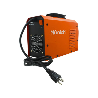 Soldadora inversora Múnich MI-200 naranja, portátil, con doble voltaje 110V/220V para electrodo