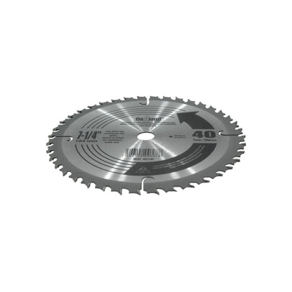 Disco sierra circular Oakland 7-1/4" (184mm) 40 dientes de carburo con eje 5/8" para cortes de uso general.