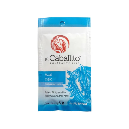 Colorante fijo para tela Caballito azul cielo con fijador incluido 16g