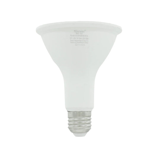 Foco LED Sanelec 11W PAR blanco, luz fría, rosca E27, no atenuable, modelo 1891.