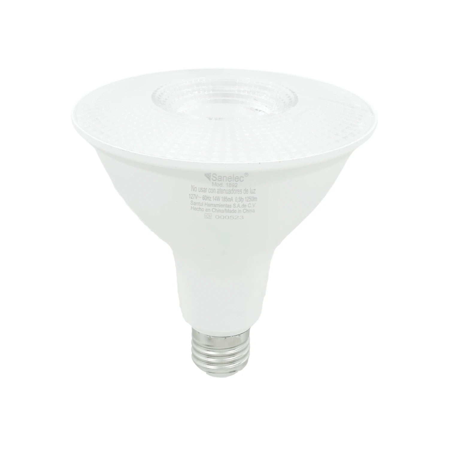 Foco LED Sanelec blanco 14W luz fría, no dimeable, base E27 para iluminación general