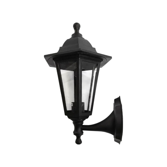 Lámpara farol clásico de pared plástico negro Sanelec 1232