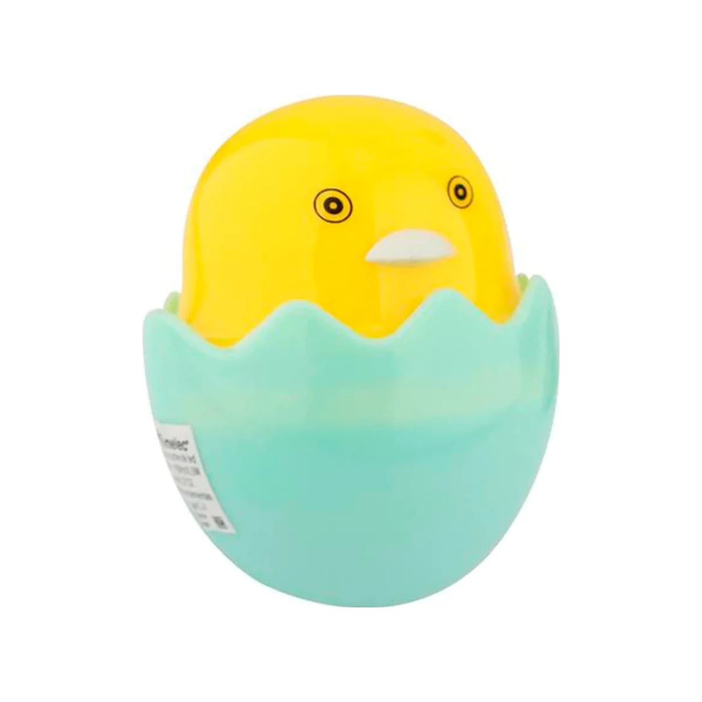 Lámpara de noche Sanelec LED pollito amarillo emergiendo de huevo azul claro