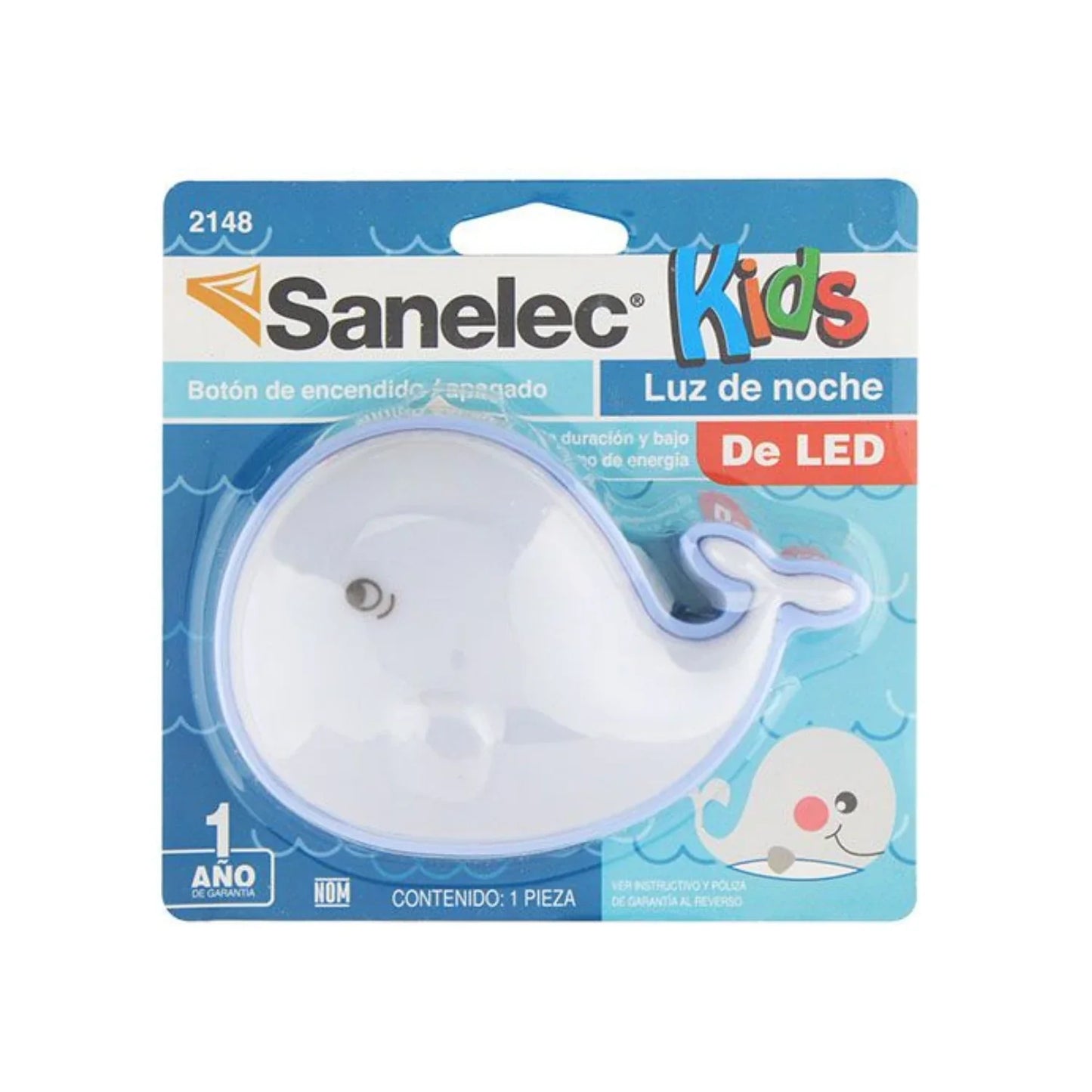 Lámpara de noche 5 W ballena led con apagador Sanelec 2148