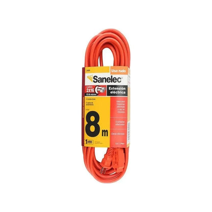 Extensión uso rudo 8 metros naranja Sanelec 2409