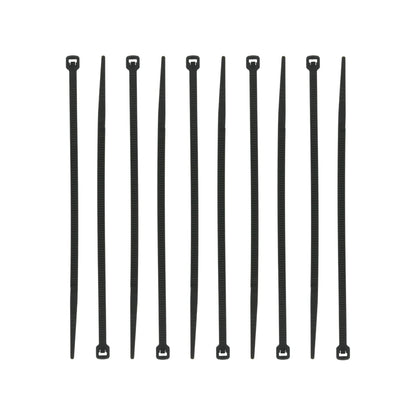 Cinchos negros de plástico, paquete de 10 piezas, para organización de cables y sujetacables.
