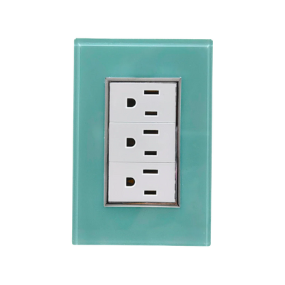 Placa 3 contactos azul Sanelec 4591 venecia