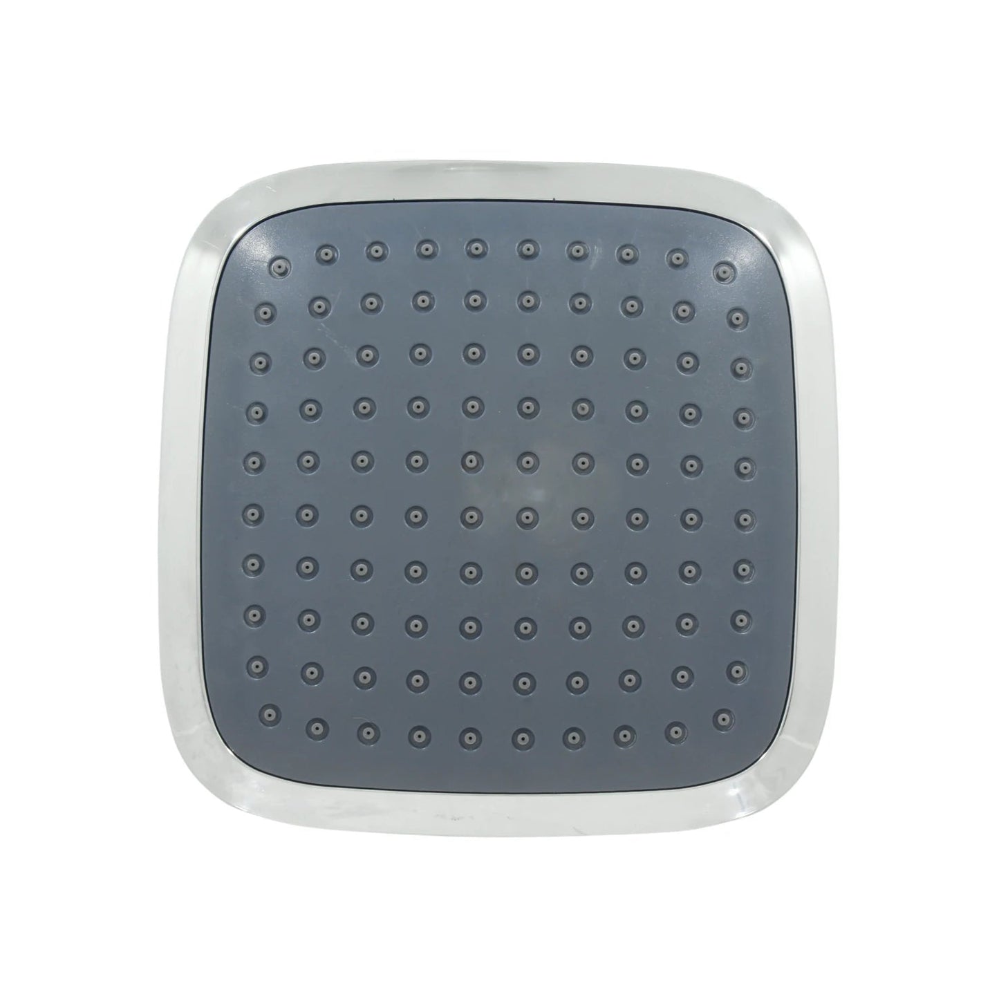Regadera de ducha cuadrada gris ABS con acabado cromado y salidas antical para baño
