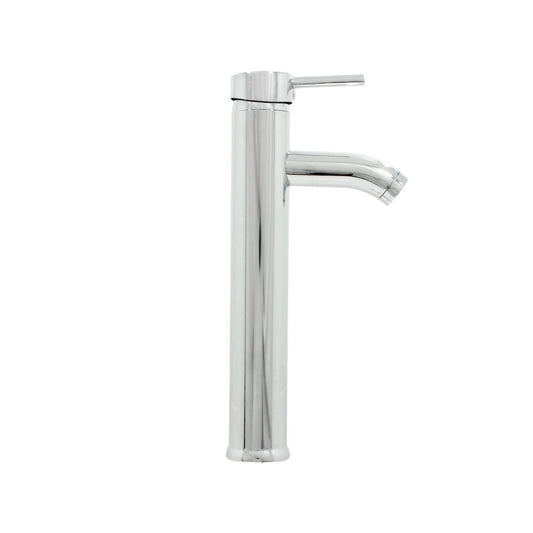 Mezcladora monomando alta para lavabo cromada 30 cm