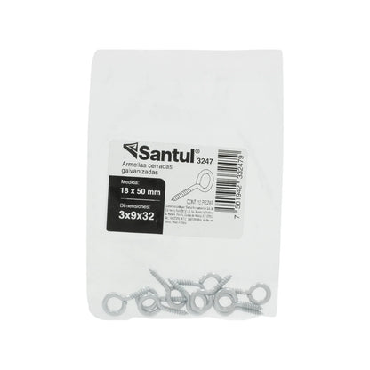 Armella cerrada 18x50 (10 piezas) Santul 3247