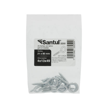 Armella cerrada 21x80 (10 piezas) Santul 3250