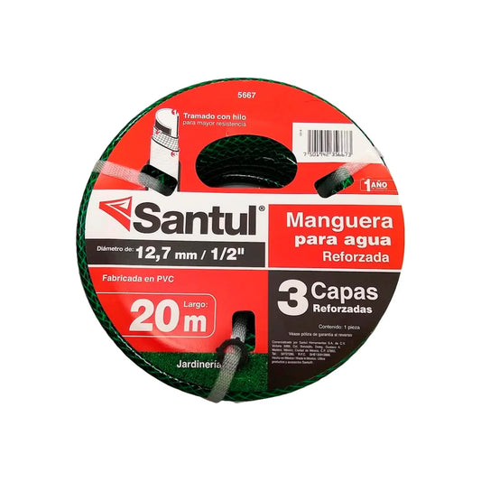 Manguera tramada 1/2"x20 m tricapa Santul 5667