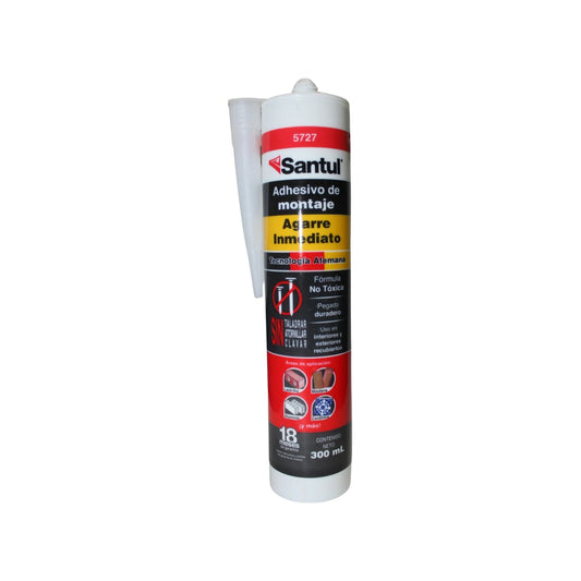 Adhesivo de montaje Santul 5727 para ladrillo madera aluminio cerámica agarre inmediato 300ml