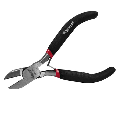 Pinza de corte diagonal Santul Mod. 7161 con mango ergonómico negro y resorte, ideal para cables.