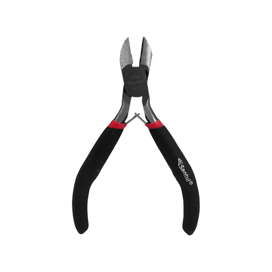 Pinza de corte diagonal Santul 4 1/4" para cables, mangos negros y rojos antideslizantes