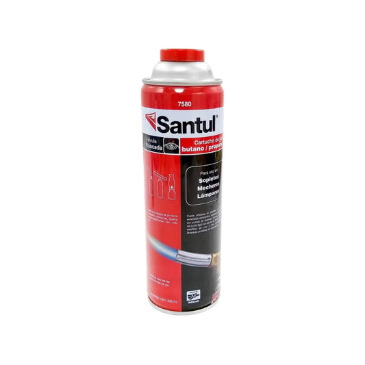 Cartucho de gas butano/propano Santul 7580, 495 ml, para soplete, mechero y lámpara, válvula roscada