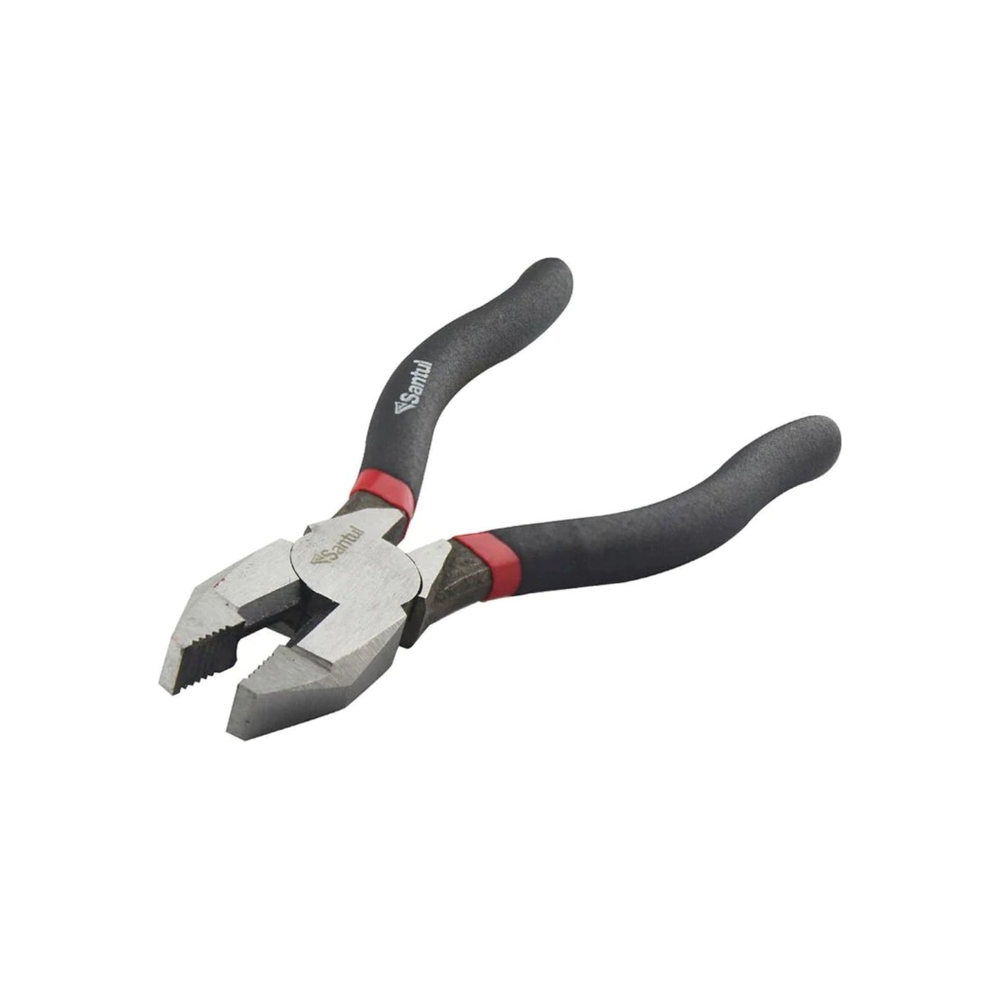 Pinzas de electricista Santul uso rudo, mango negro ergonómico, herramienta profesional.
