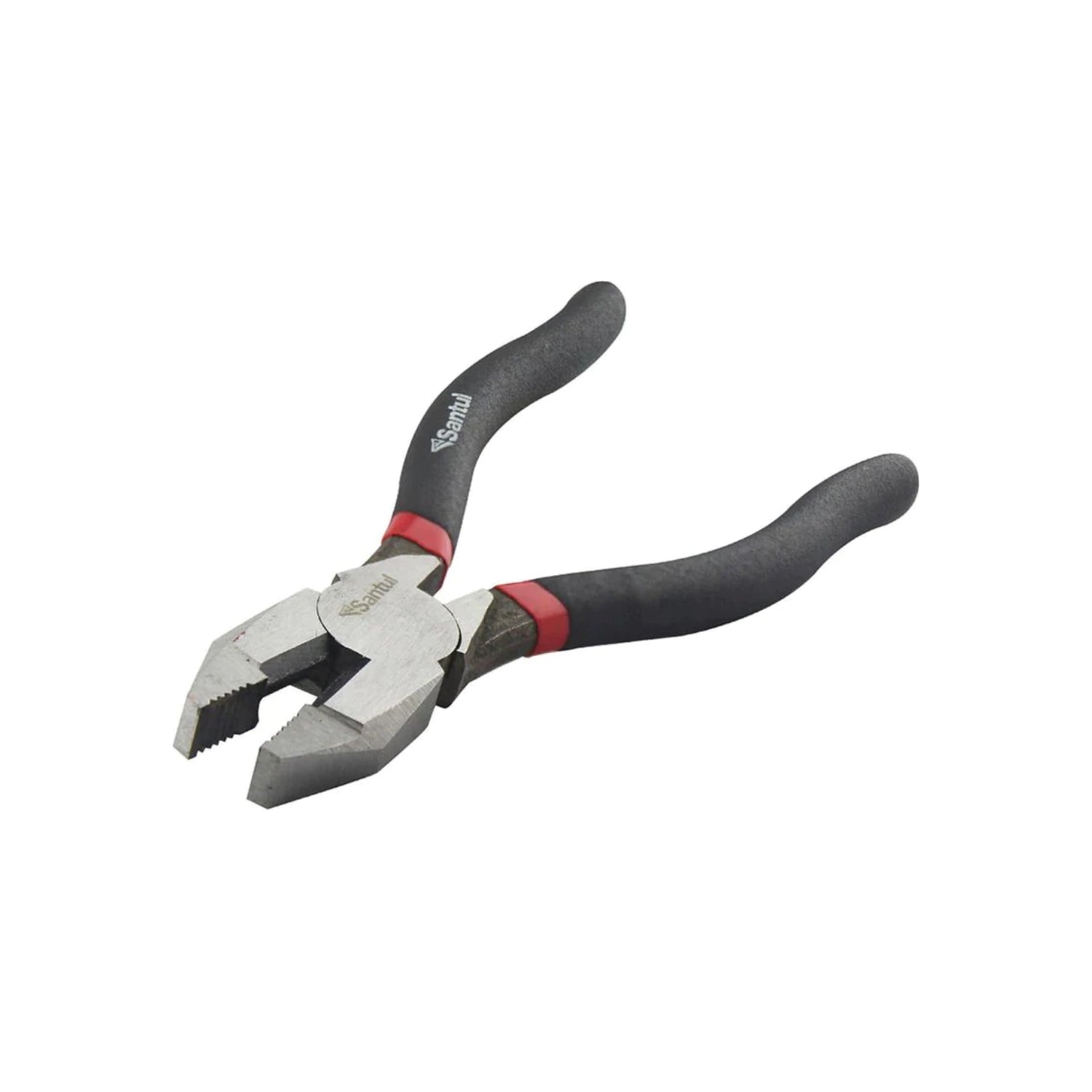 Pinzas de electricista Santul uso rudo, mango negro ergonómico, herramienta profesional.