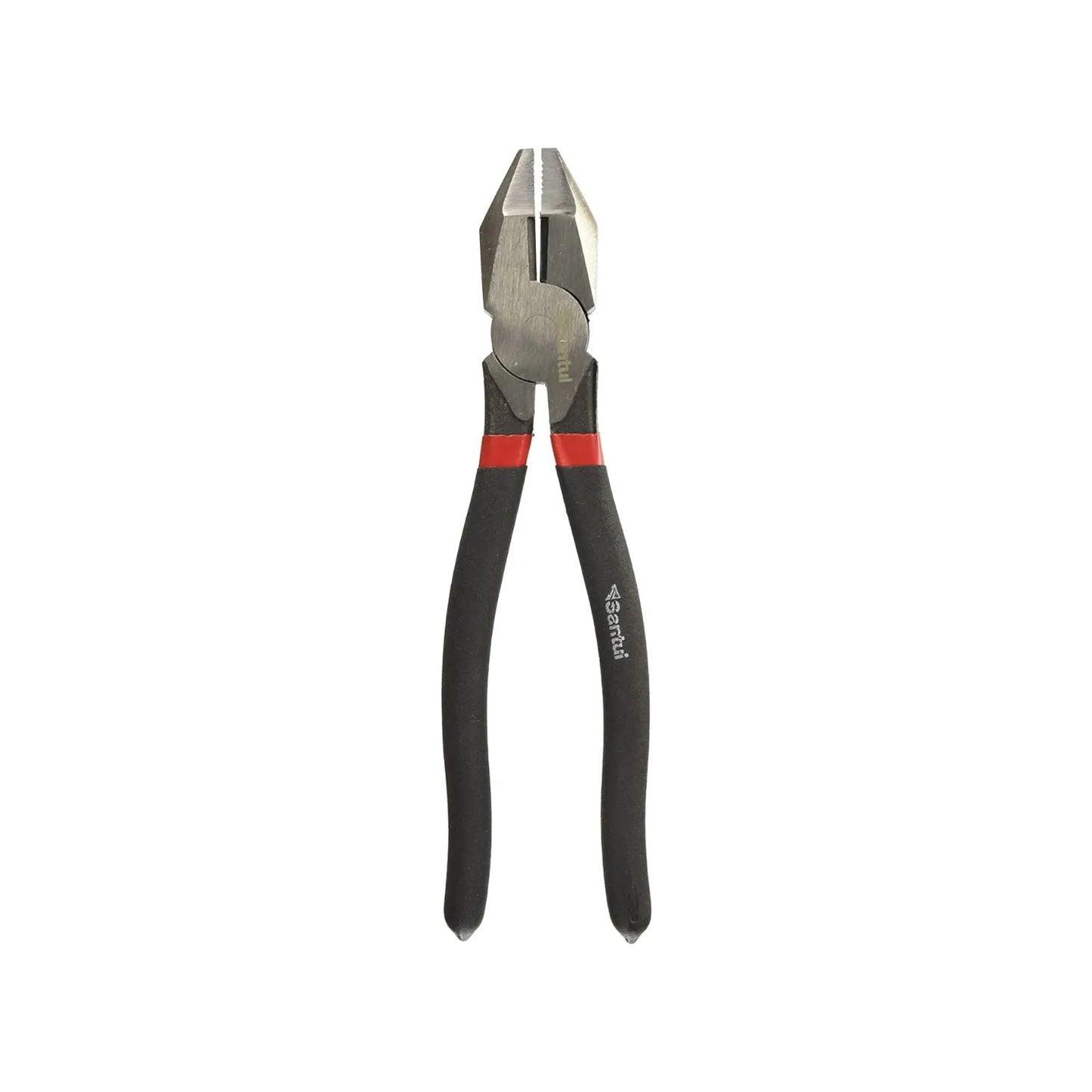 Pinza de electricista Santul 9" uso rudo, mangos ergonómicos negros y rojos, para corte y sujeción