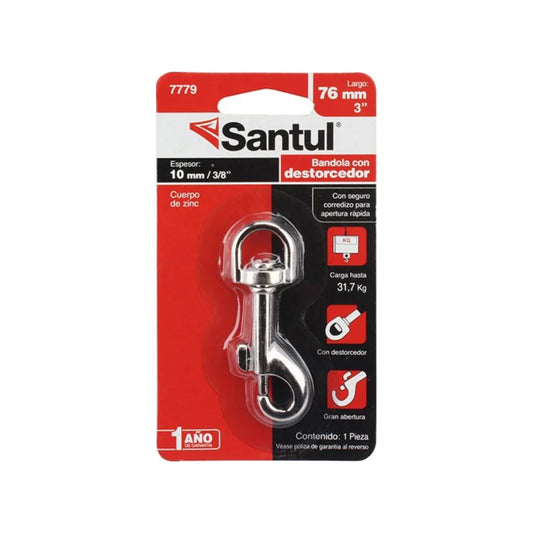 Bandola con destorcedor 7/16"x3" de zinc Santul 7779